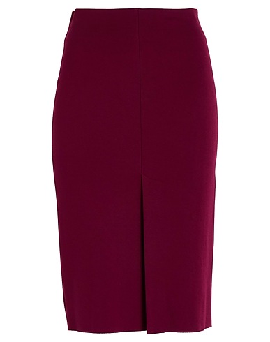 MERCI ITALIA Midi skirt Burgundy 67% Viscose, 28% Nylon, 5% Elastane