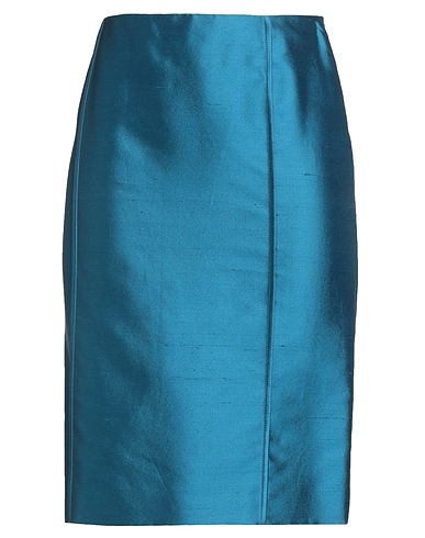 ALBERTA FERRETTI Midi skirt Deep teal 64% Silk, 36% Cotton