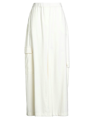 SUOLI Long skirt Ivory 89% Viscose, 11% Polyester