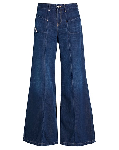 DIESEL Denim trousers Blue 67% Cotton, 33% Linen