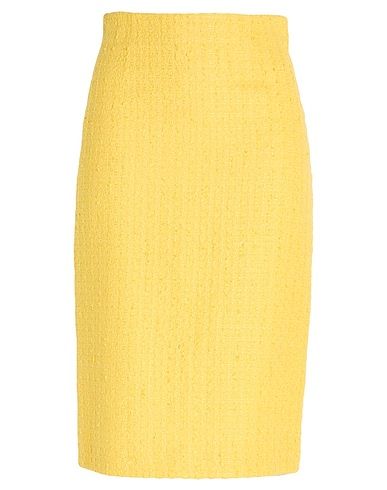 LARDINI Midi skirt Yellow 46% Cotton, 33% Linen, 16% Viscose, 5% Polyamide