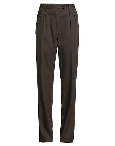 GABRIELE PASINI Casual pants Dark brown 98% Virgin Wool, 2% Elastane