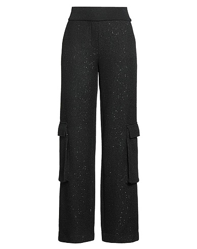 CIRCUS HOTEL Casual trouser Black 100% Polyester, Viscose, Polyamide, Metallic fiber