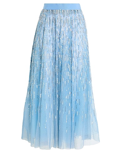 ELISABETTA FRANCHI Long skirt Pastel blue 100% Polyamide