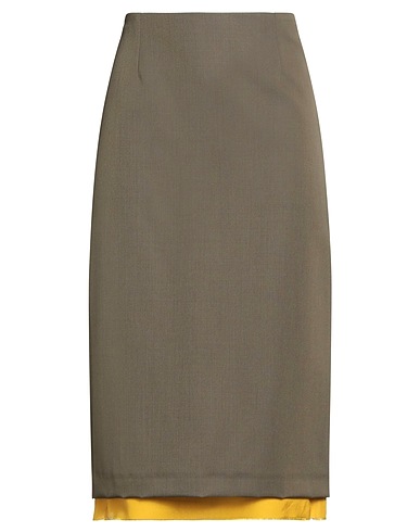 GABRIELE PASINI Midi skirt Khaki 100% Virgin Wool