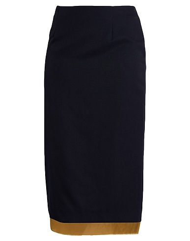 GABRIELE PASINI Midi skirt Midnight blue 100% Virgin Wool