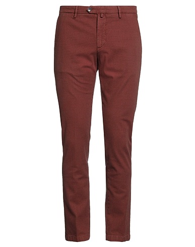 BRIGLIA 1949 Casual trouser Brick red 98% Cotton, 2% Elastane