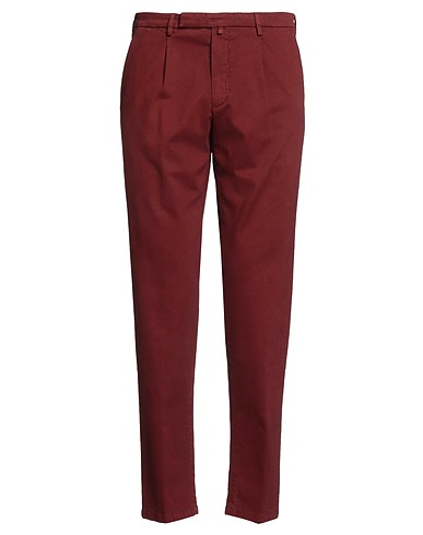 BRIGLIA 1949 Casual pants Burgundy 89% Cotton, 10% Wool, 1% Elastane