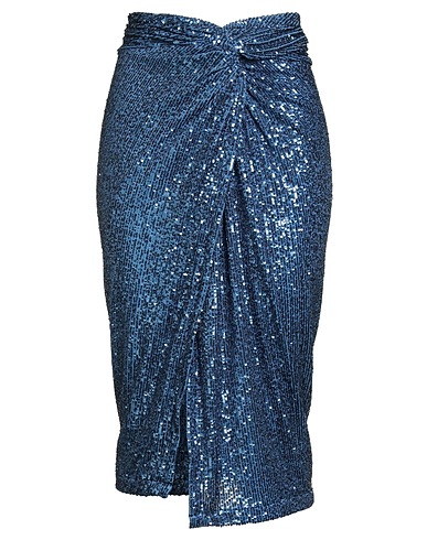 GINA GORGEOUS Midi skirt Blue 93% Polyester, 7% Elastane