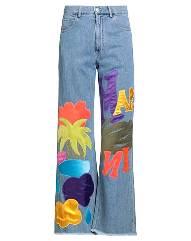 MARNI x NO VACANCY INN Pantaloni jeans Blu 100% Cotone, Viscosa, Poliestere