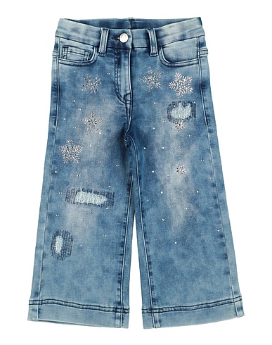 MONNALISA Denim trousers Blue 89% Cotton, 10% Polyester, 1% Elastane