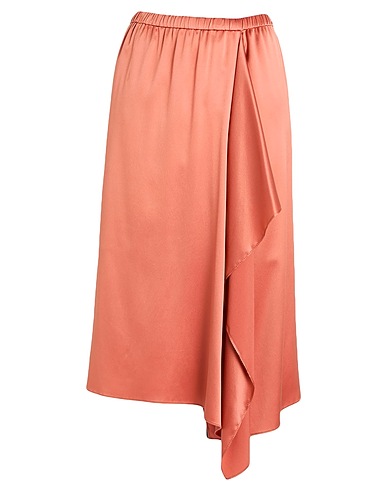 BRUNELLO CUCINELLI Midi skirt Antique rose 95% Silk, 5% Elastane