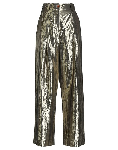 ALYSI Casual trouser Gold 74% Cotton, 26% Polyester