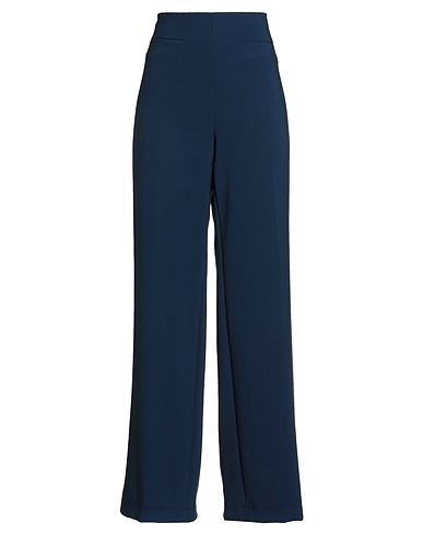 LE STREGHE Casual trouser Navy blue 63% Polyester, 33% Viscose, 4% Elastane