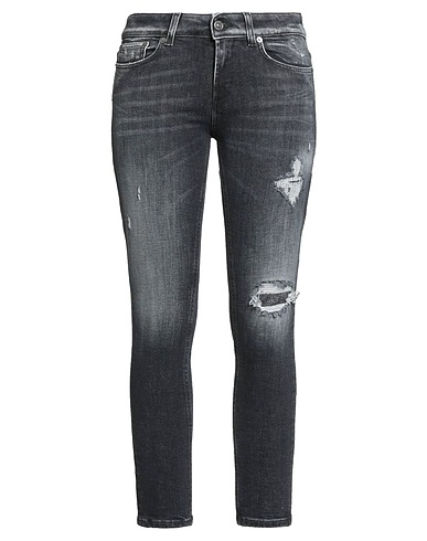 DONDUP Denim pants Black 97% Organic cotton, 3% Recycled elastane