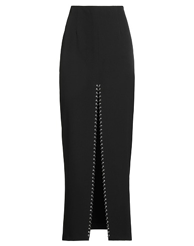 PATRIZIA PEPE Langer Rock Schwarz 89% Polyester, 11% Elastan, Messing