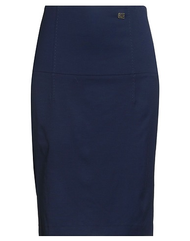 CAVALLI CLASS Midi skirt Midnight blue 60% Viscose, 37% Cotton, 3% Elastane