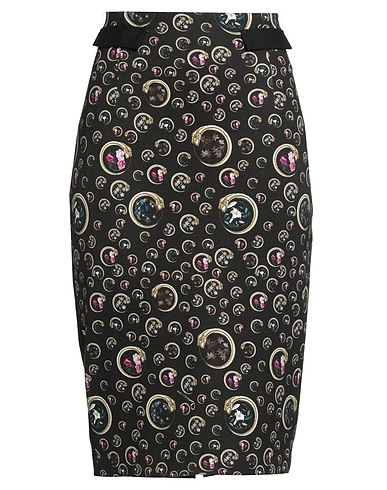 CAVALLI CLASS Midi-Rock Schwarz 60% Viskose, 37% Baumwolle, 3% Elastan