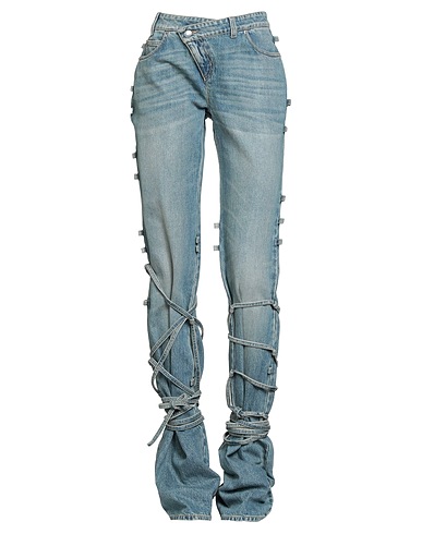 MCQUEEN Bootcut Jeans Blue 100% Cotton, Calfskin