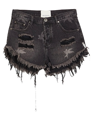ONE TEASPOON Denim shorts Charcoal 100% Cotton