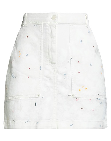 EMPORIO ARMANI Denim skirt White 98% Cotton, 2% Elastane