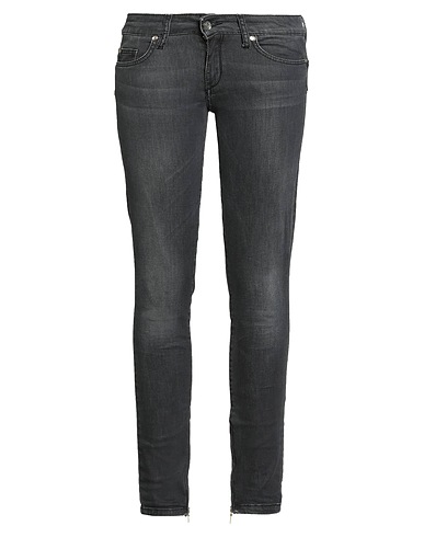 LIU •JO Denim trousers Black 98% Cotton, 2% Elastane