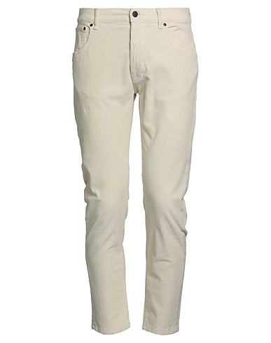 DANIELE ALESSANDRINI Casual trouser Cream 97% Cotton, 3% Elastane