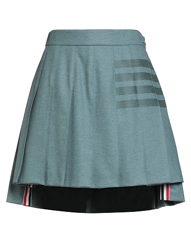 THOM BROWNE Mini skirt Light blue 95% Wool, 5% Cashmere
