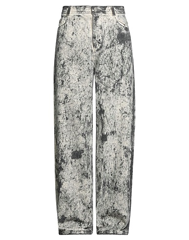 ISABEL BENENATO Denim trousers Ivory 100% Cotton