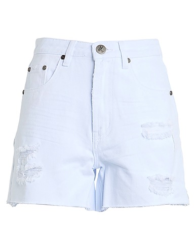 ONE TEASPOON Denim shorts Off white 100% Cotton