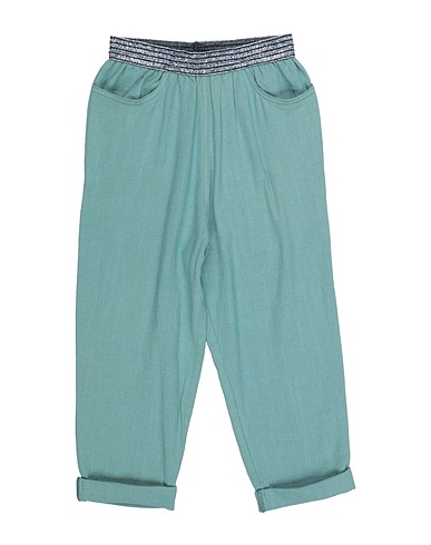 DIECI E LODE Casual trouser Emerald green 70% Rayon, 30% Linen