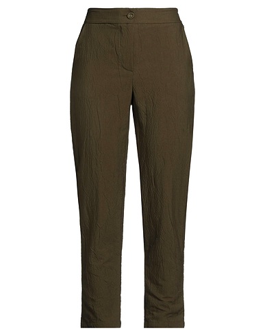 SOUVENIR Casual trouser PRIVÉE Military green 73% Polyester, 27% Viscose