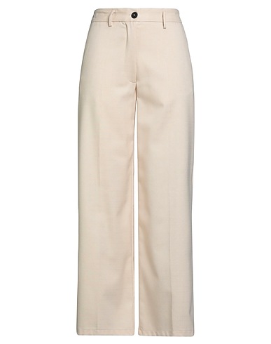 FORTE_FORTE Casual trouser Beige 63% Polyester, 33% Viscose, 2% Metallic Polyester, 2% Elastane