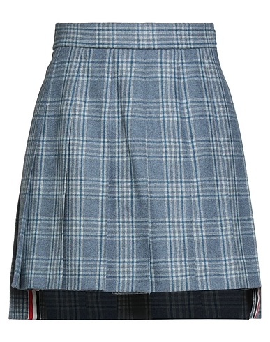 THOM BROWNE Mini skirt Slate blue 95% Wool, 5% Cashmere