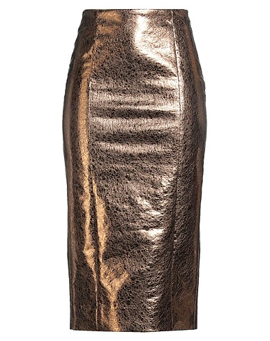 ROTATE BIRGER CHRISTENSEN Midi skirt Bronze 90% Polyester, 10% Elastane, Polyurethane