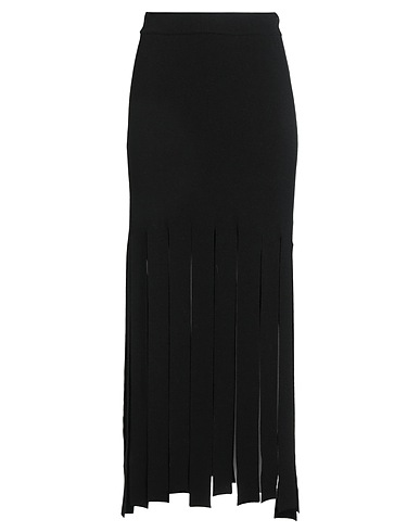 AKEP Maxi Skirts Black 89% Viscose, 8% Polyamide, 3% Elastic fibres