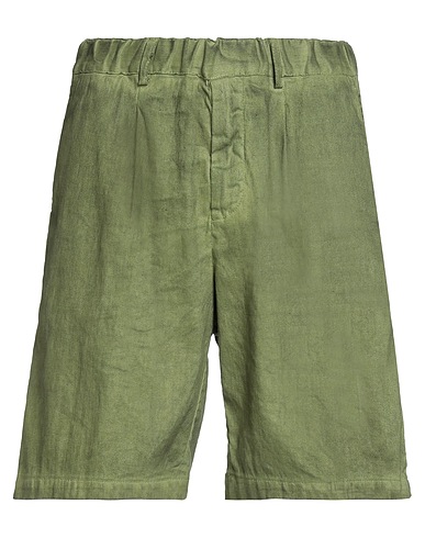 MESSAGERIE Shorts & Bermudas Militärgrün 57% Hanf, 42% Baumwolle, 1% Elastan