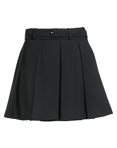 PATOU Mini skirt Black 97% Virgin Wool, 3% Elastane