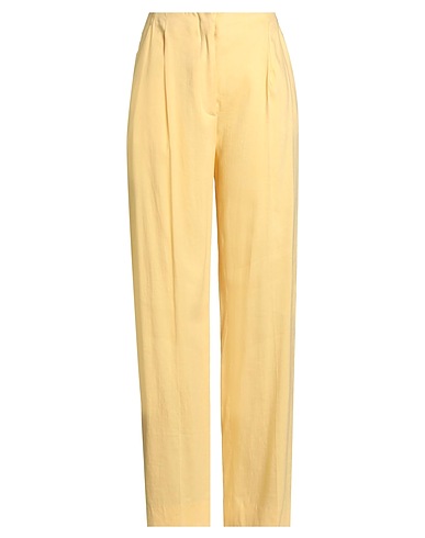 LARDINI Casual pants Yellow 62% Linen, 35% Viscose, 3% Elastane