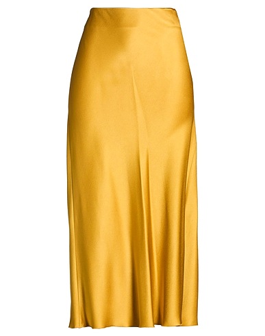 FORTE_FORTE Midi skirt Mustard 74% Acetate, 26% Viscose