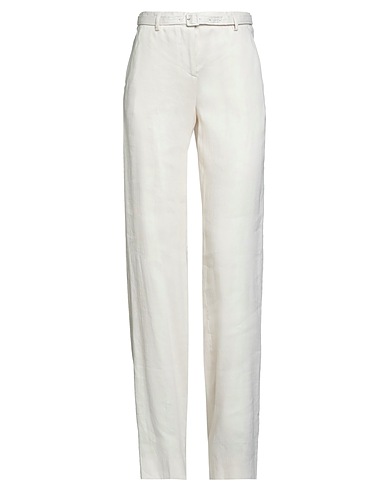 LARDINI Casual pants Ivory 62% Linen, 35% Viscose, 3% Elastane