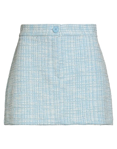 HAVEONE Mini skirt Light blue 76% Polyester, 20% Cotton, 2% Other Fibres, 1% Elastane, 1% Metallic fiber