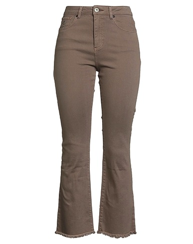 MALÌPARMI Casual pants Taupe 98% Cotton, 2% Elastane