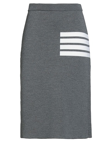 THOM BROWNE Midi skirt Grey 99% Wool, 1% Polyamide