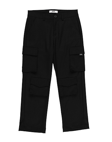 MSGM Casual trouser Black 68% Polyester, 30% Viscose, 2% Elastane