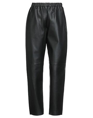 FORTE_FORTE Casual trouser Black 100% Leather