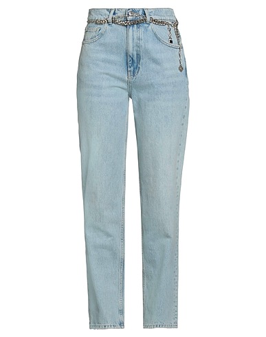 MAJE Denim pants 100% Cotton, Polyester, Calfskin