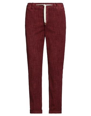 B SETTECENTO Casual trouser Brick red 98% Cotton, 2% Elastane