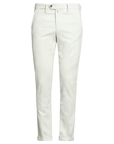 B SETTECENTO Casual trouser Cream 65% Cotton, 33% Polyester, 2% Elastane