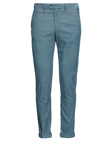 B SETTECENTO Casual trouser Slate blue 65% Cotton, 33% Polyester, 2% Elastane